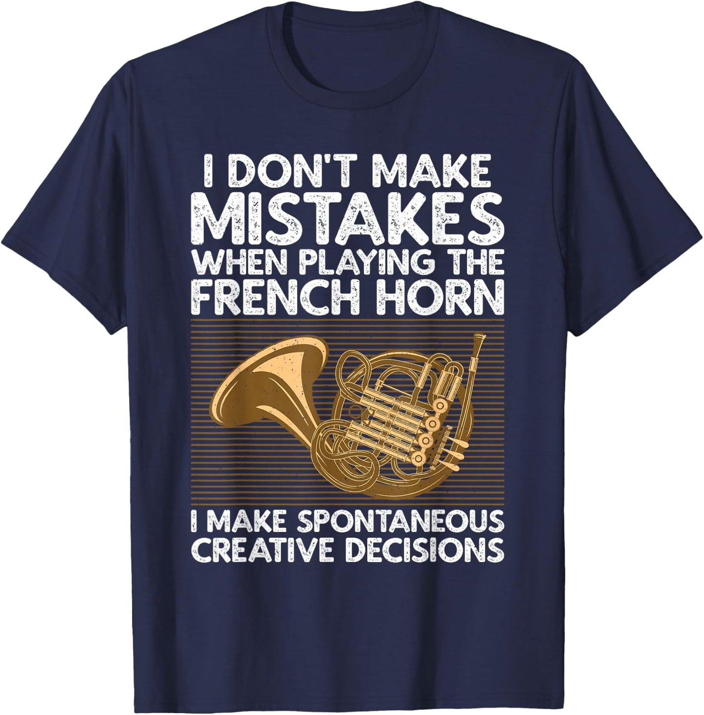 Funny French Horn Art Women Hornist Instrument Lover T-Shirt - T-Shirt | Navy