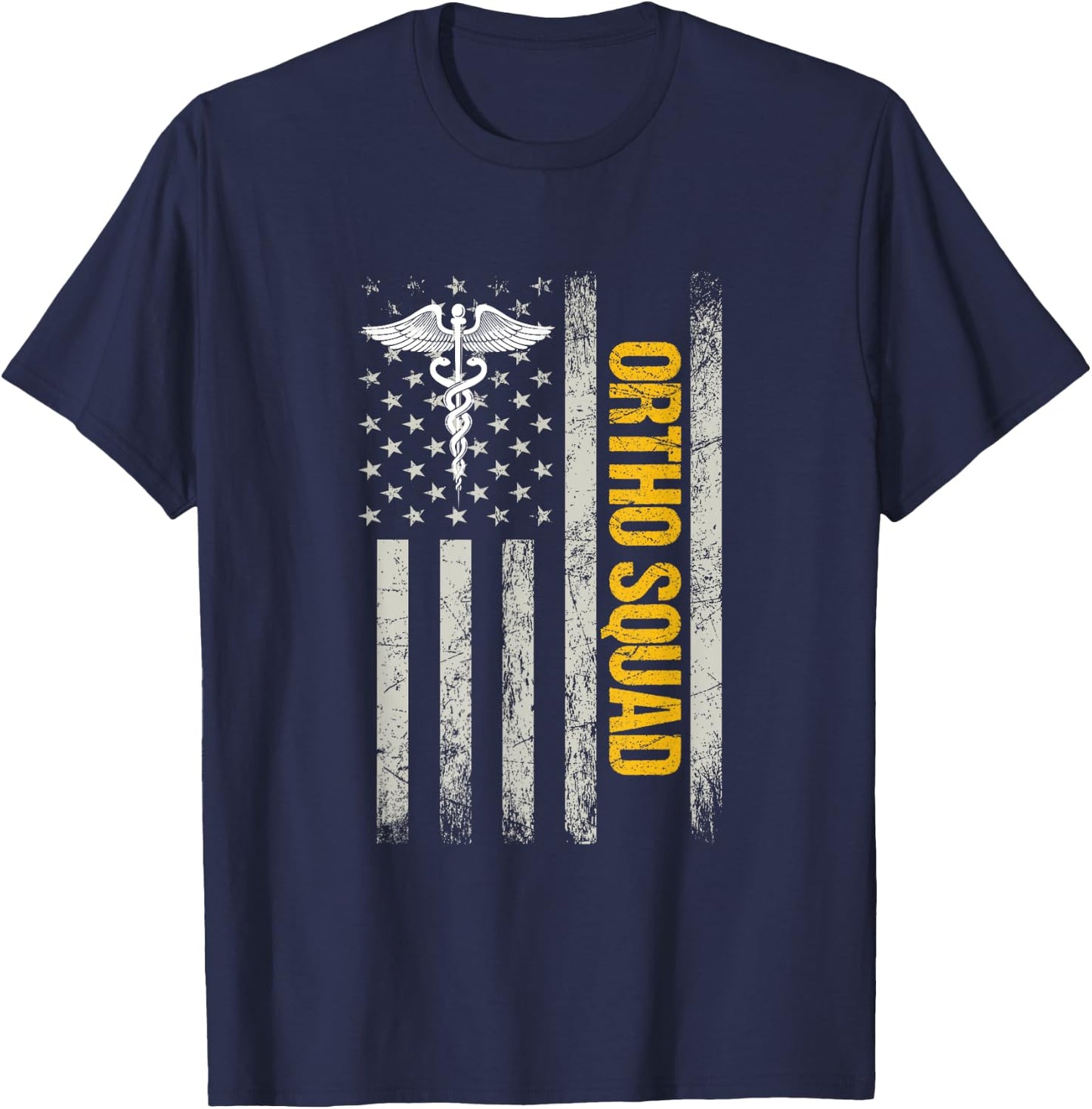 Orthopedic Surgeon Ortho Squad USA Flag Orthopedist Men T-Shirt - T-Shirt | Navy