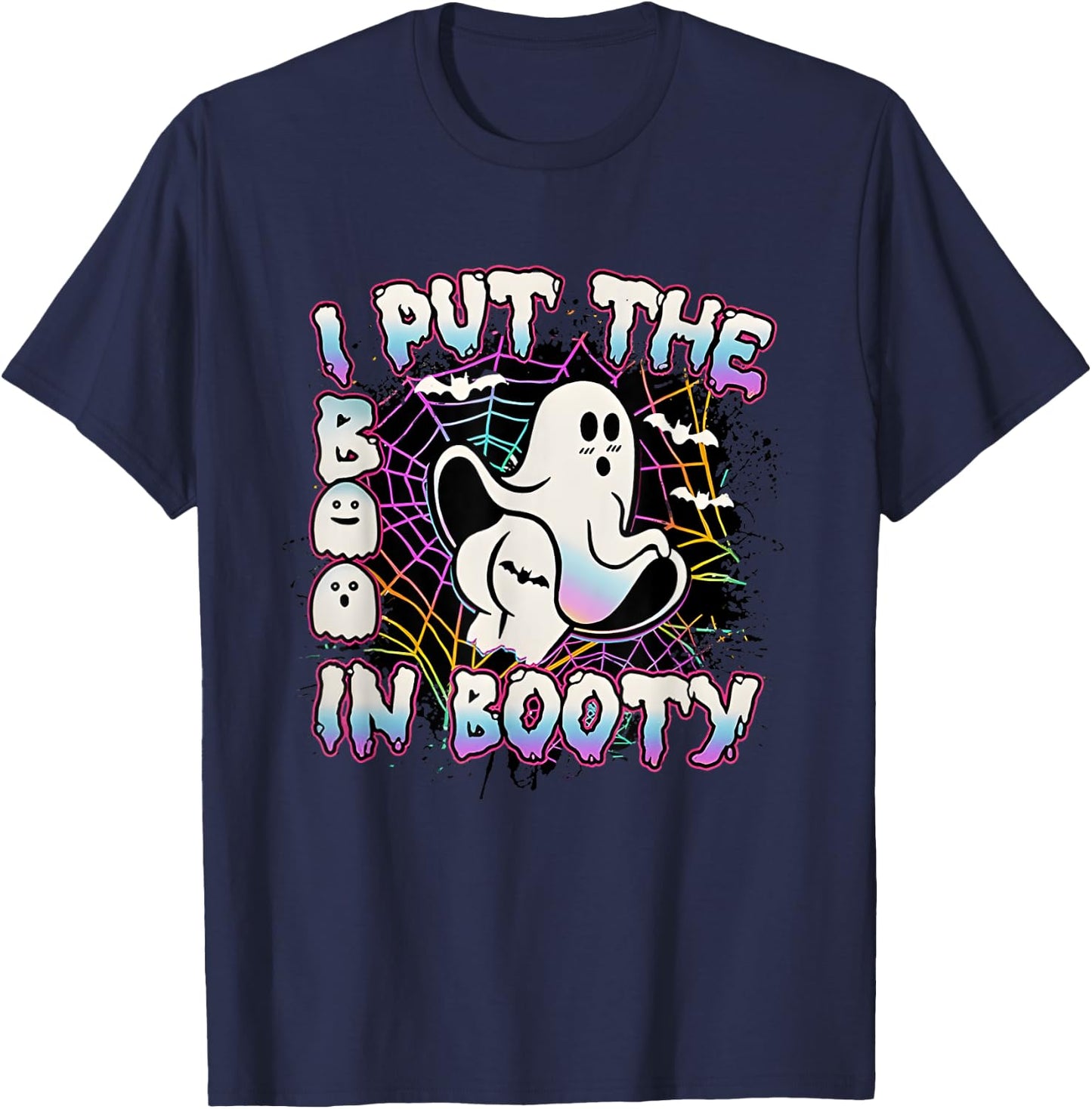 I Put The Boo In Booty Funny Girls Halloween Tattoo Costume T-Shirt - T-Shirt | Navy