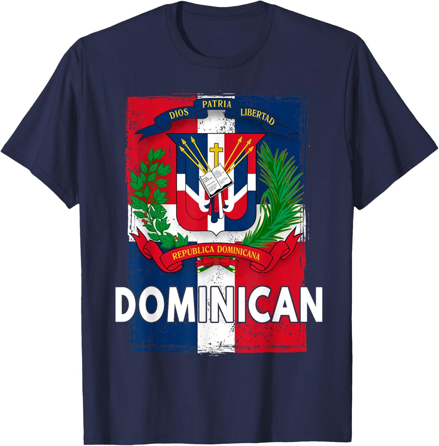 Coat of Arms Republica Dominicana & Dominican Flag Outfit T-Shirt - T-Shirt | Navy