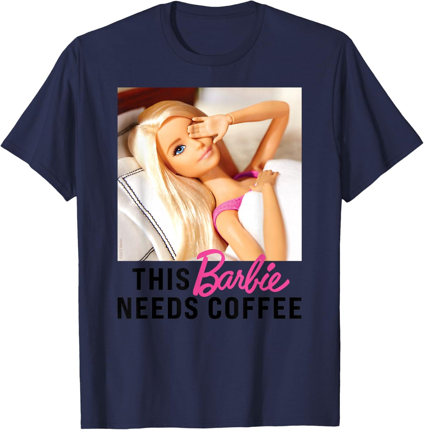 Barbie - This Barbie Needs Coffee T-Shirt - T-Shirt | Navy