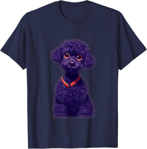 Cute And Adorable Black Toy Poodle Dog T-Shirt - T-Shirt | Navy