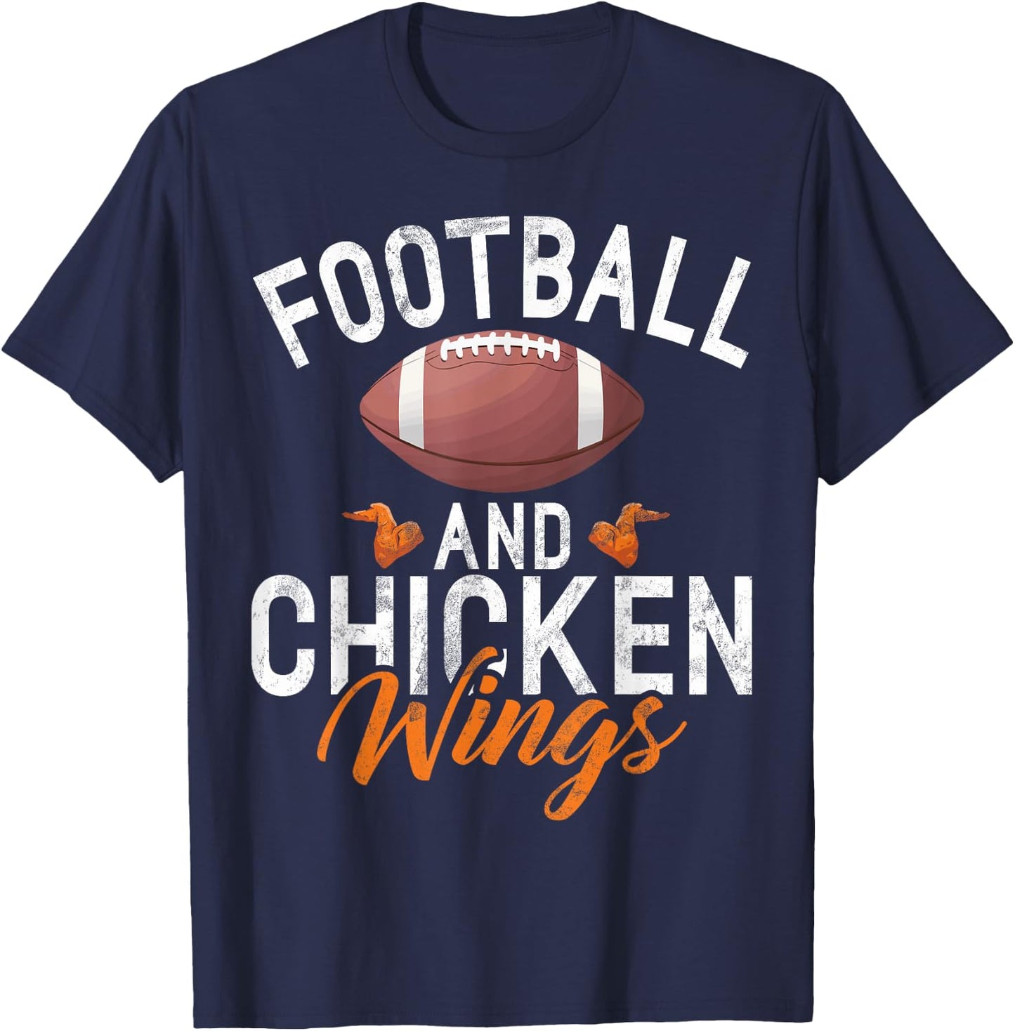 Football and Chicken Wings T-Shirt - T-Shirt | Navy