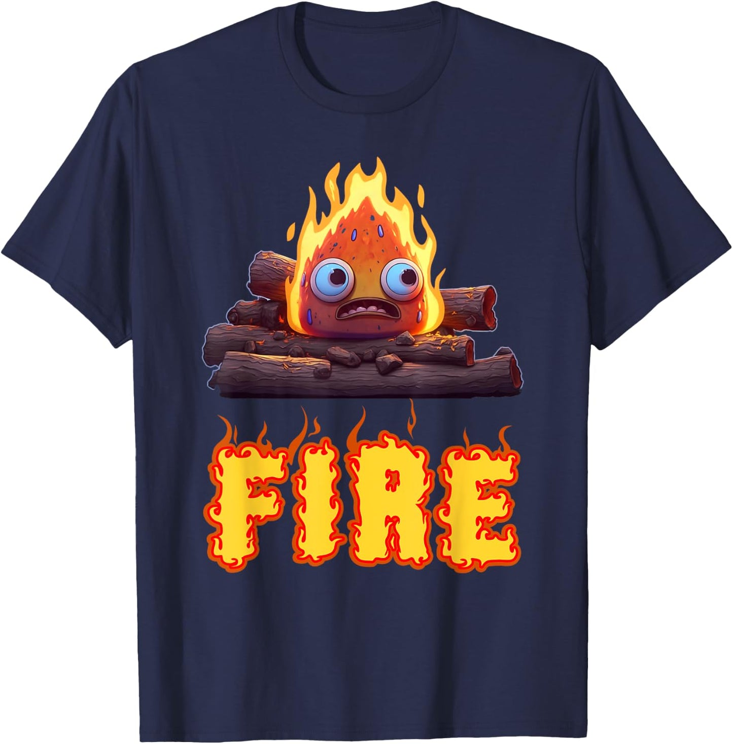 Fire Halloween Costume Fire and Ice Matching Couples T-Shirt - T-Shirt | Navy