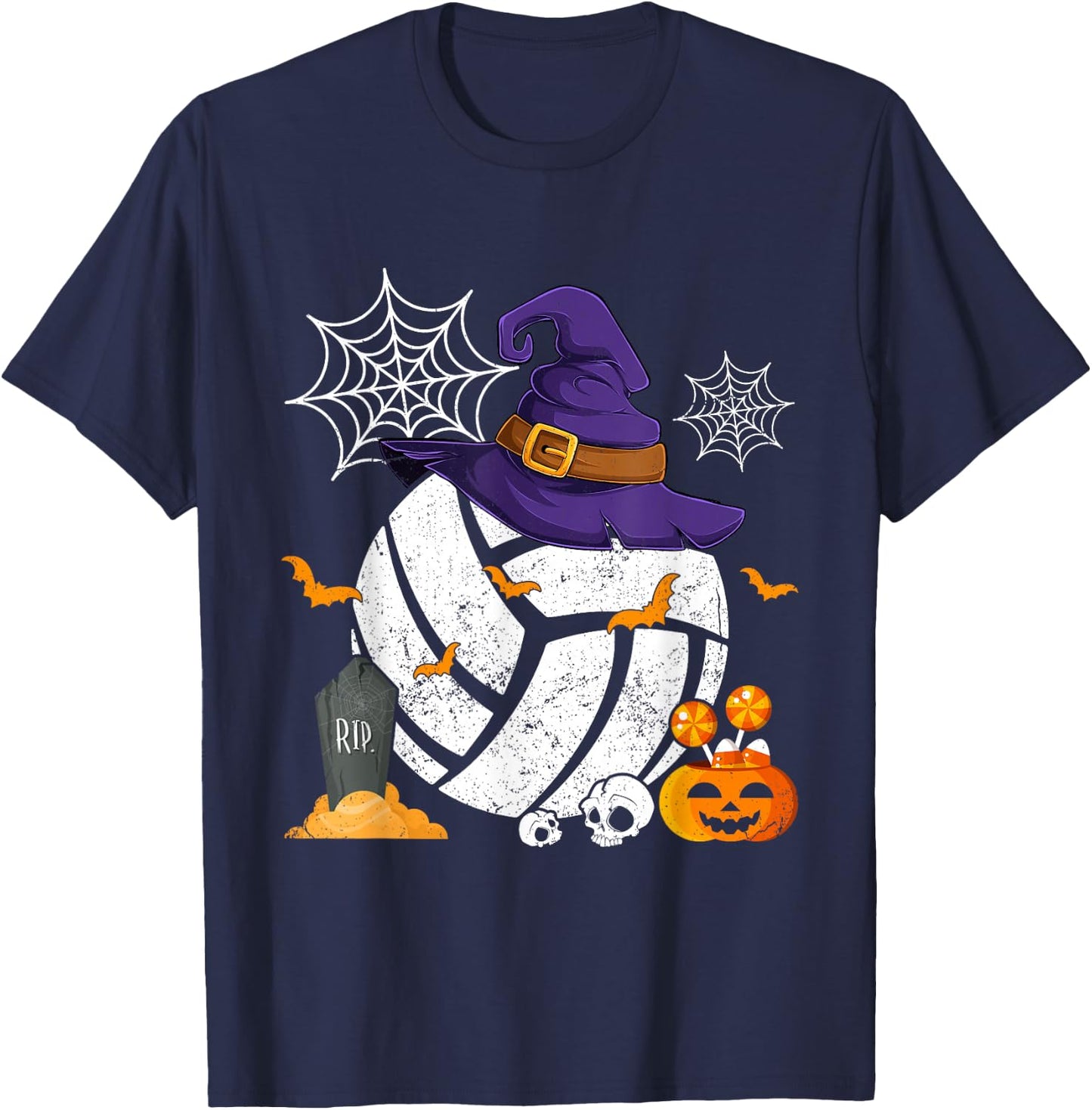 Funny Witch Volleyball Halloween Costume Volleyball Lover T-Shirt - T-Shirt | Navy