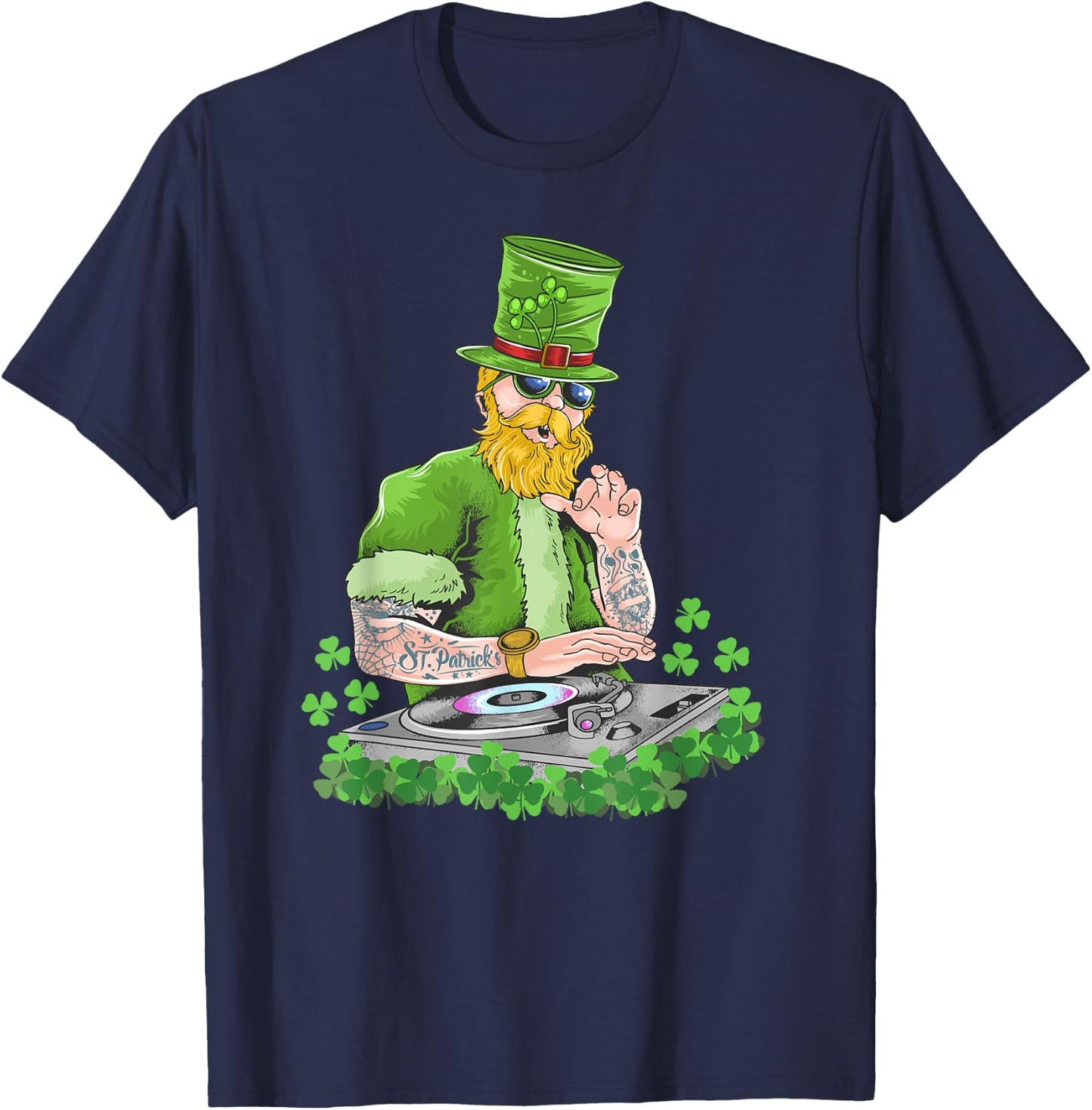 DJ Disc Jockey St. Patrick’s Day Party Djane T-Shirt - T-Shirt | Navy