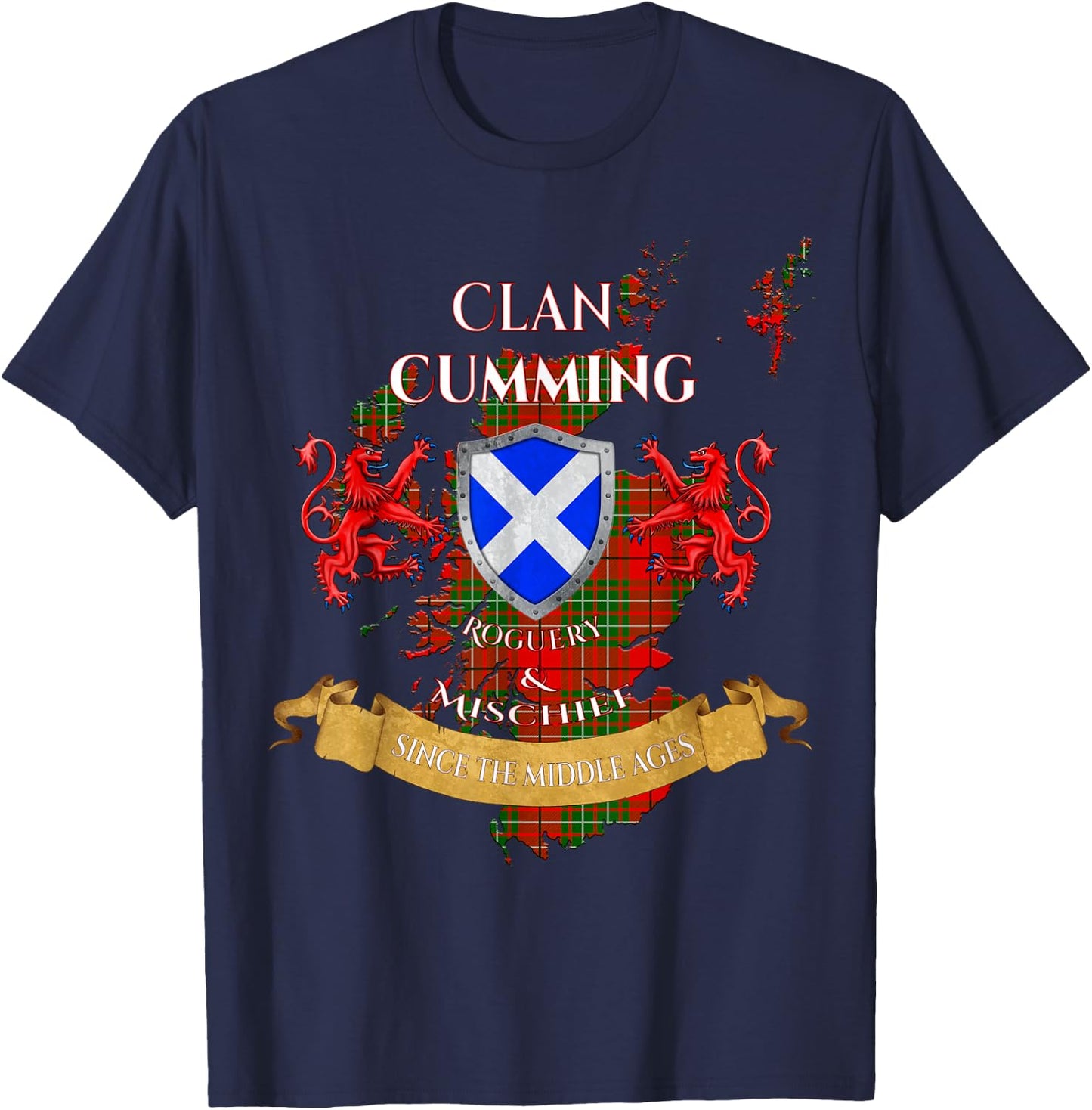 Cumming Scottish Family Clan Middle Ages Mischief T-Shirt - T-Shirt | Navy
