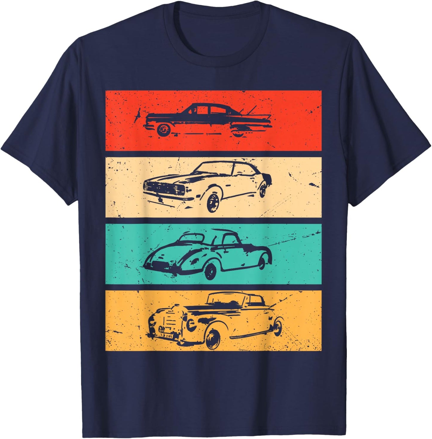 Vintage Cars - 80s & 90s Graphic Retro T-Shirt - T-Shirt | Navy