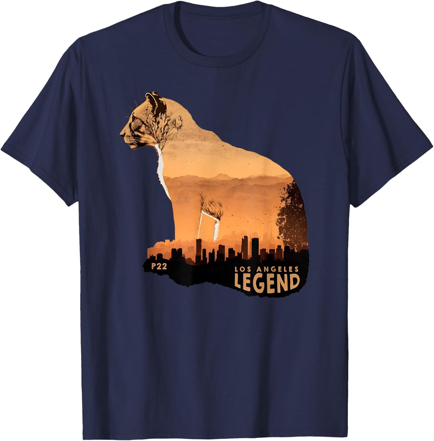 P 22 Mountain Lion Los Angeles Legend California Cougar P-22 T-Shirt - T-Shirt | Navy