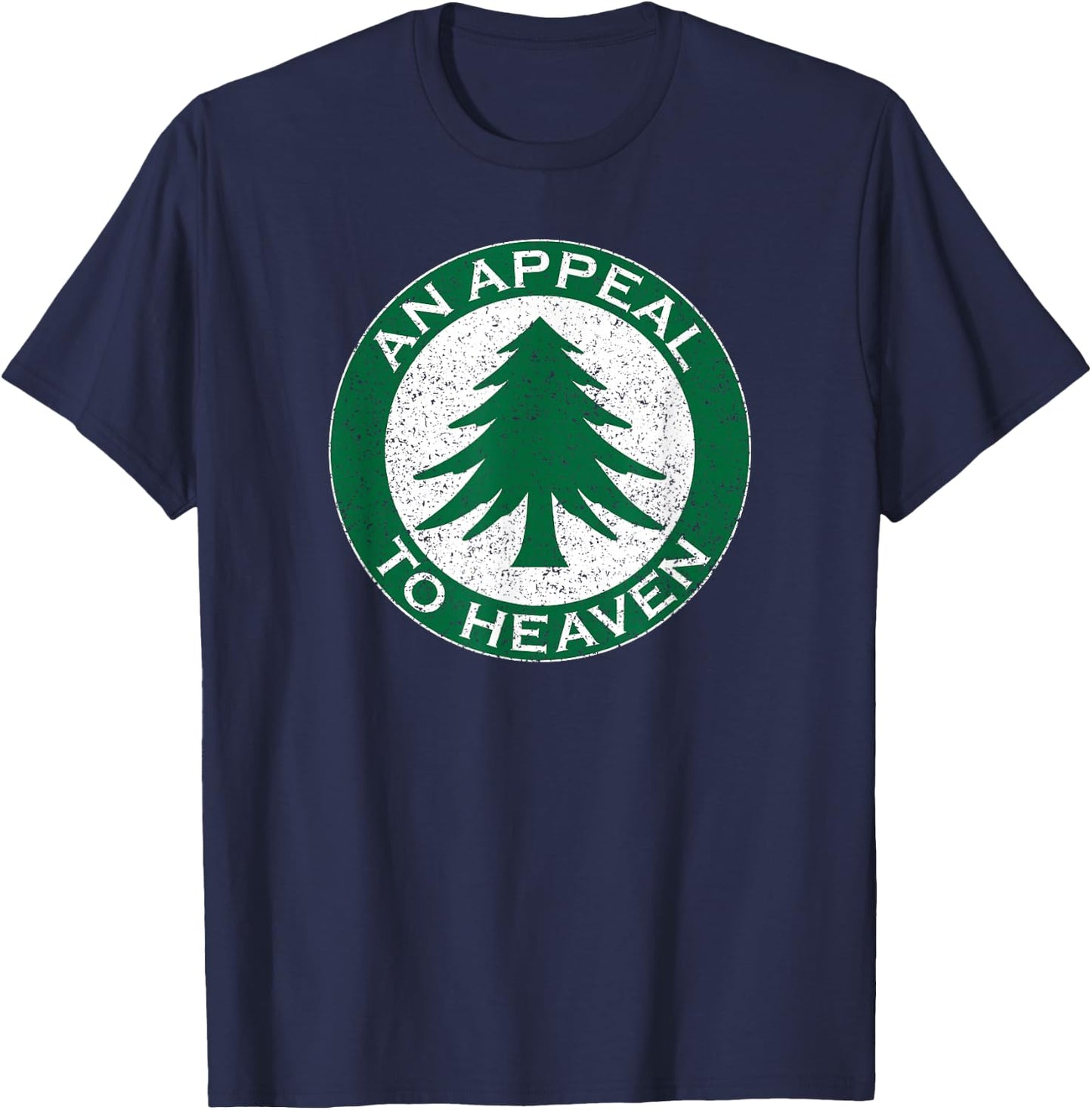 AMERICAN REVOLUTION FLAG AND SYMBOLS AN APPEAL TO HEAVEN FLAG PINE TREE FLAG ROUNDEL NEW ENGLAND -Adults Black Cotton 60% Polyester 40% Short Sleeve Classic Fit T-Shirt - T-Shirt | Navy