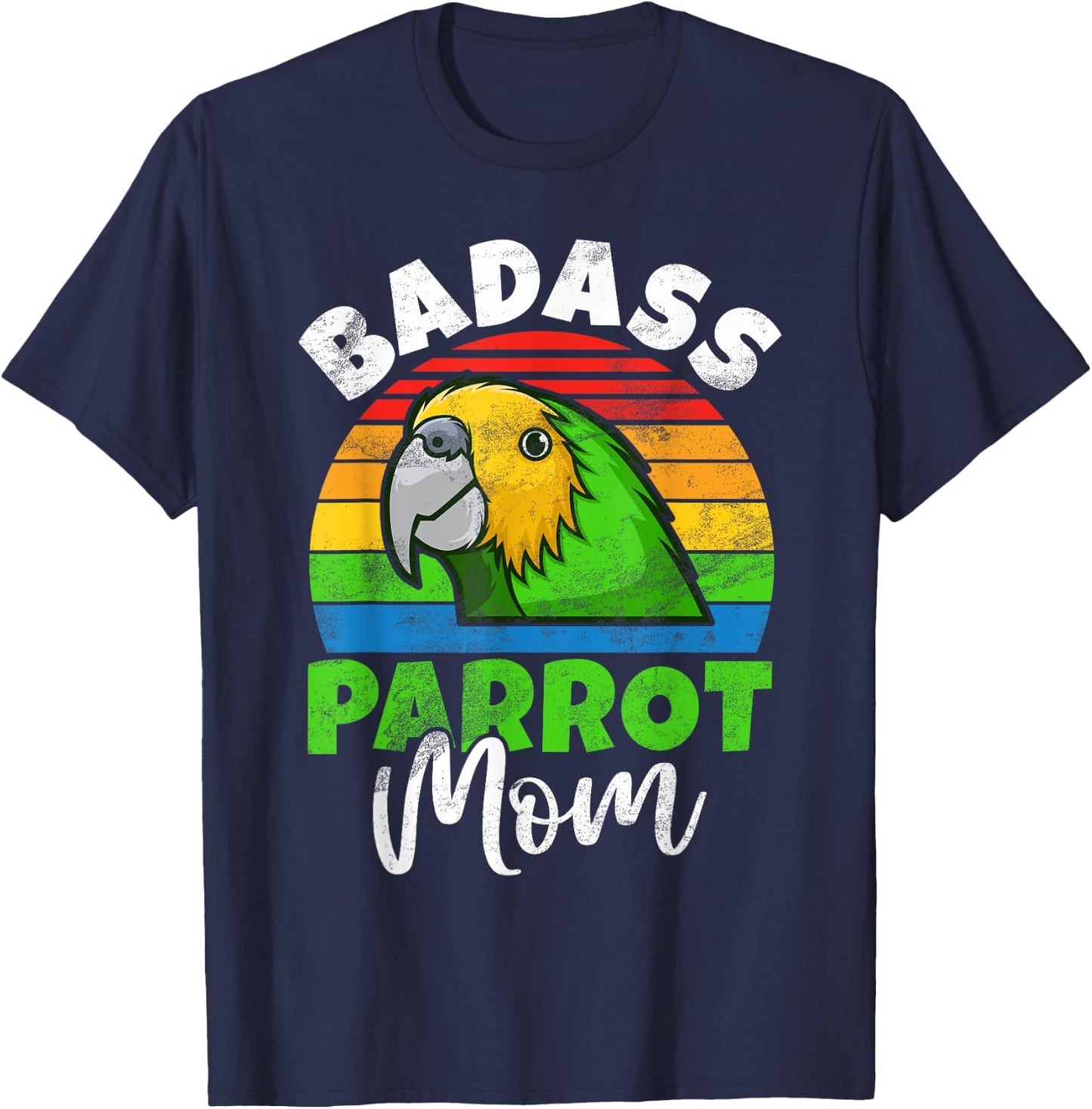 Badass Parrot Mom T-Shirt - T-Shirt | Navy