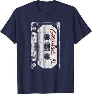 Grunge 90's Vintage Concert Mixtape Retro T-Shirt - T-Shirt | Navy