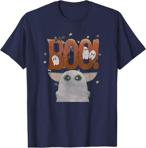 Star Wars: The Mandalorian Halloween Grogu Ghost Boo! T-Shirt - T-Shirt | Navy