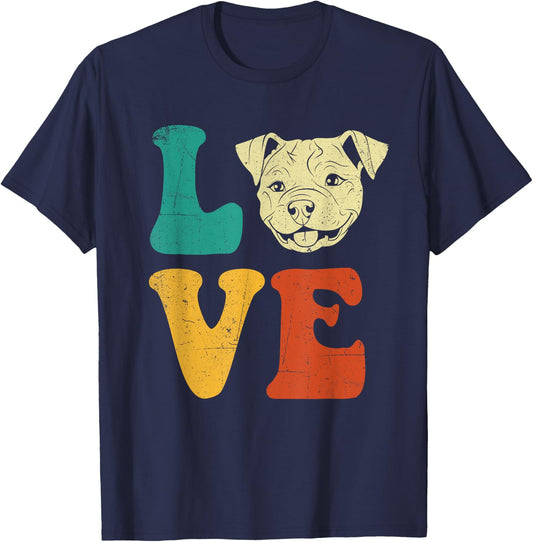 Love Pitbull Terrier Dog Breeder Canine Lover Pet Trainer T-Shirt - T-Shirt | Navy