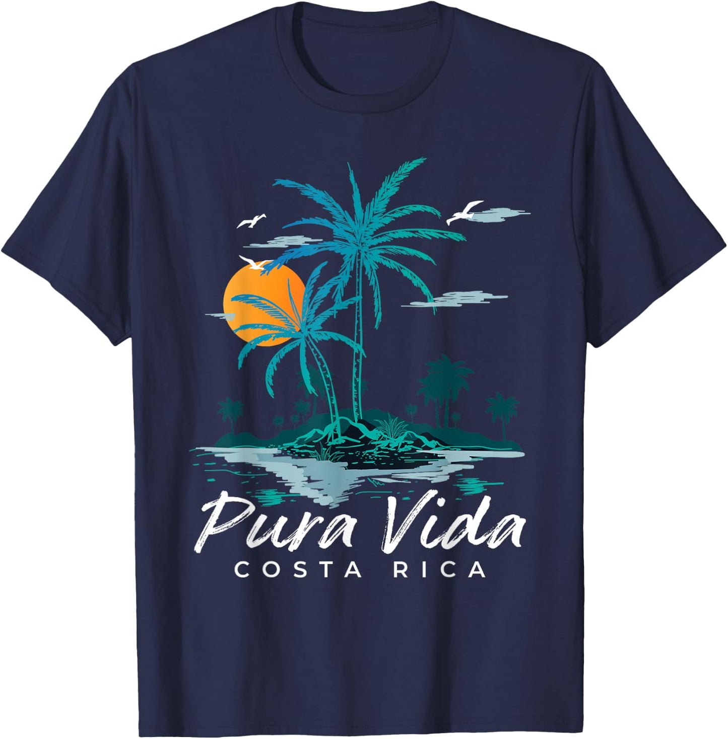 Costa Rica Pura Vida Shirt Retro Costa Rica Shirt Pura Vida T-Shirt - T-Shirt | Navy