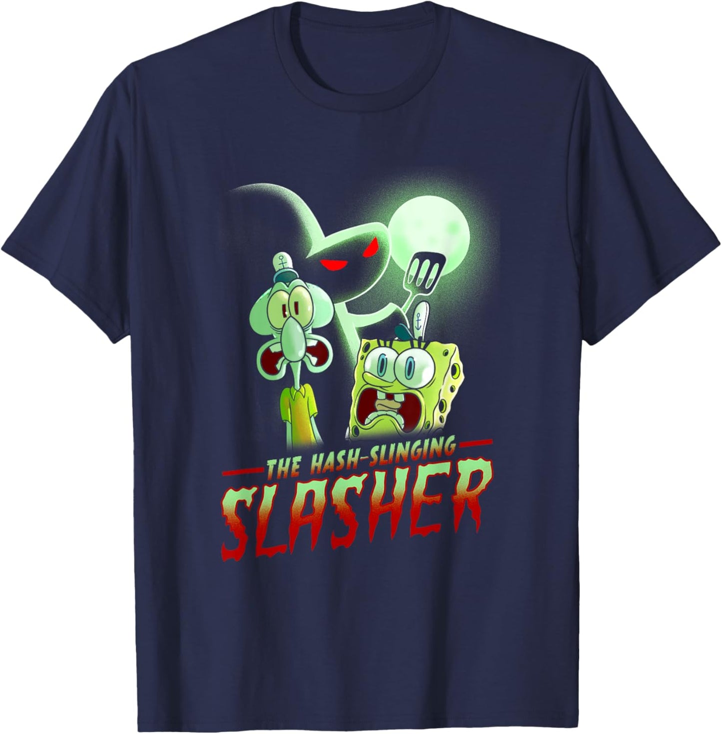 SpongeBob SquarePants The Hash Slinging Slasher Spooky T-Shirt - T-Shirt | Navy