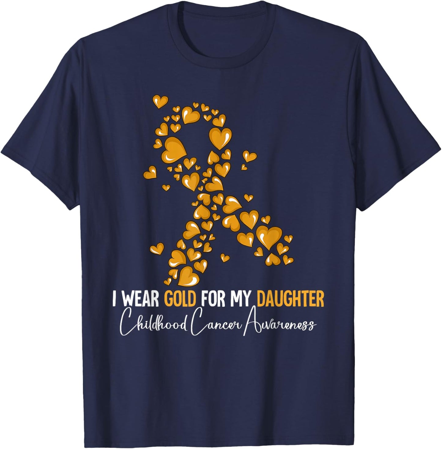 Daughter Childhood Cancer Awareness T-Shirt - T-Shirt | Navy