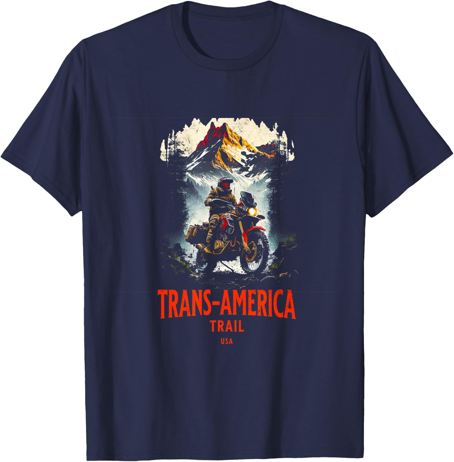 Adventure Motorcycle Gear Trans America Trail T-Shirt - T-Shirt | Navy