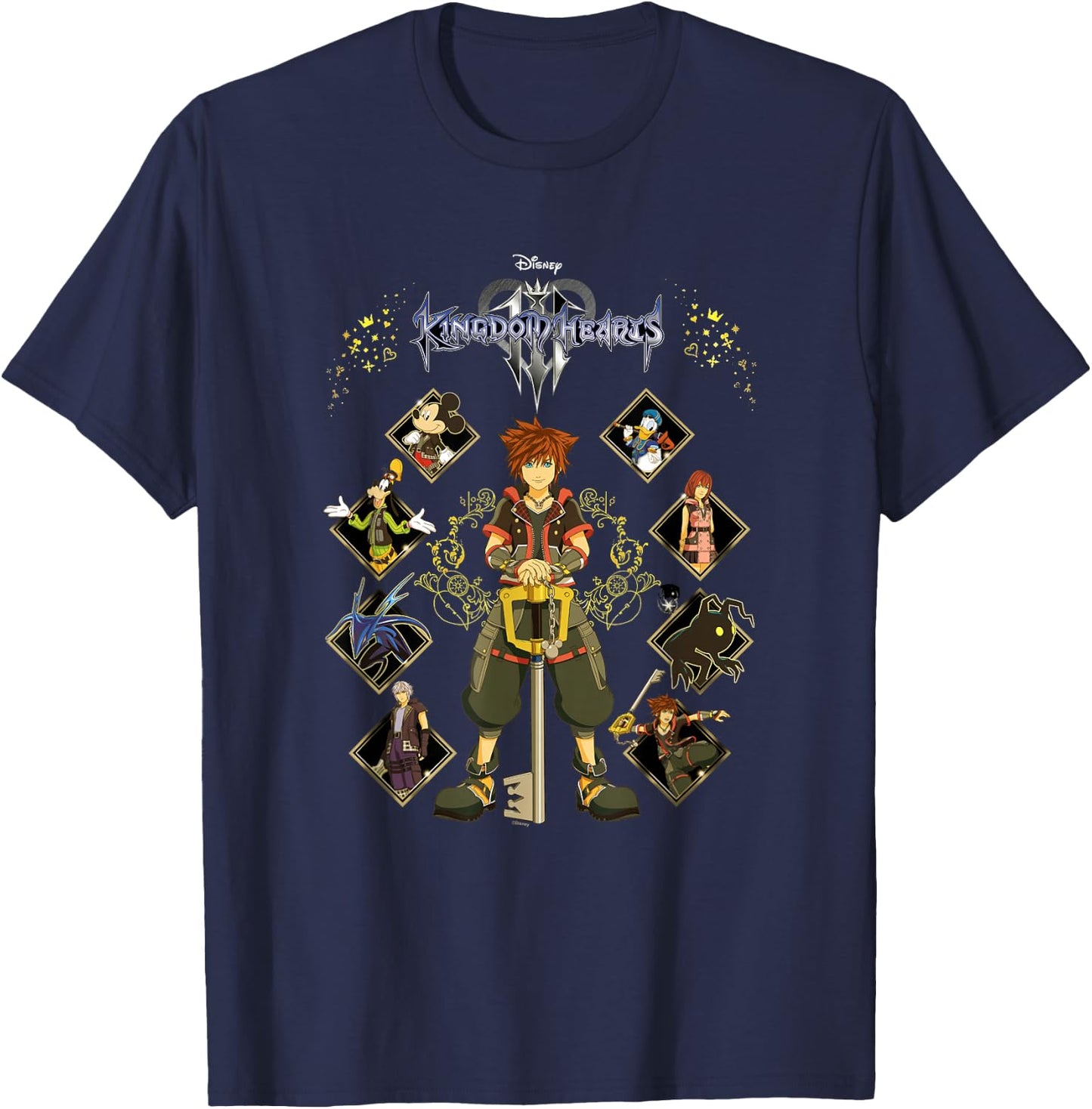 Kingdom Hearts Full Hearted Cast Group Shot Grown Up T-Shirt - T-Shirt | Navy