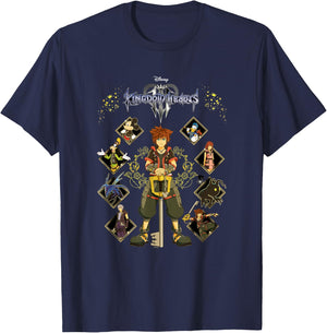 Kingdom Hearts Full Hearted Cast Group Shot Grown Up T-Shirt - T-Shirt | Navy