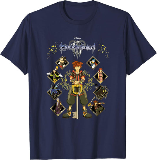 Kingdom Hearts Full Hearted Cast Group Shot Grown Up T-Shirt - T-Shirt | Navy