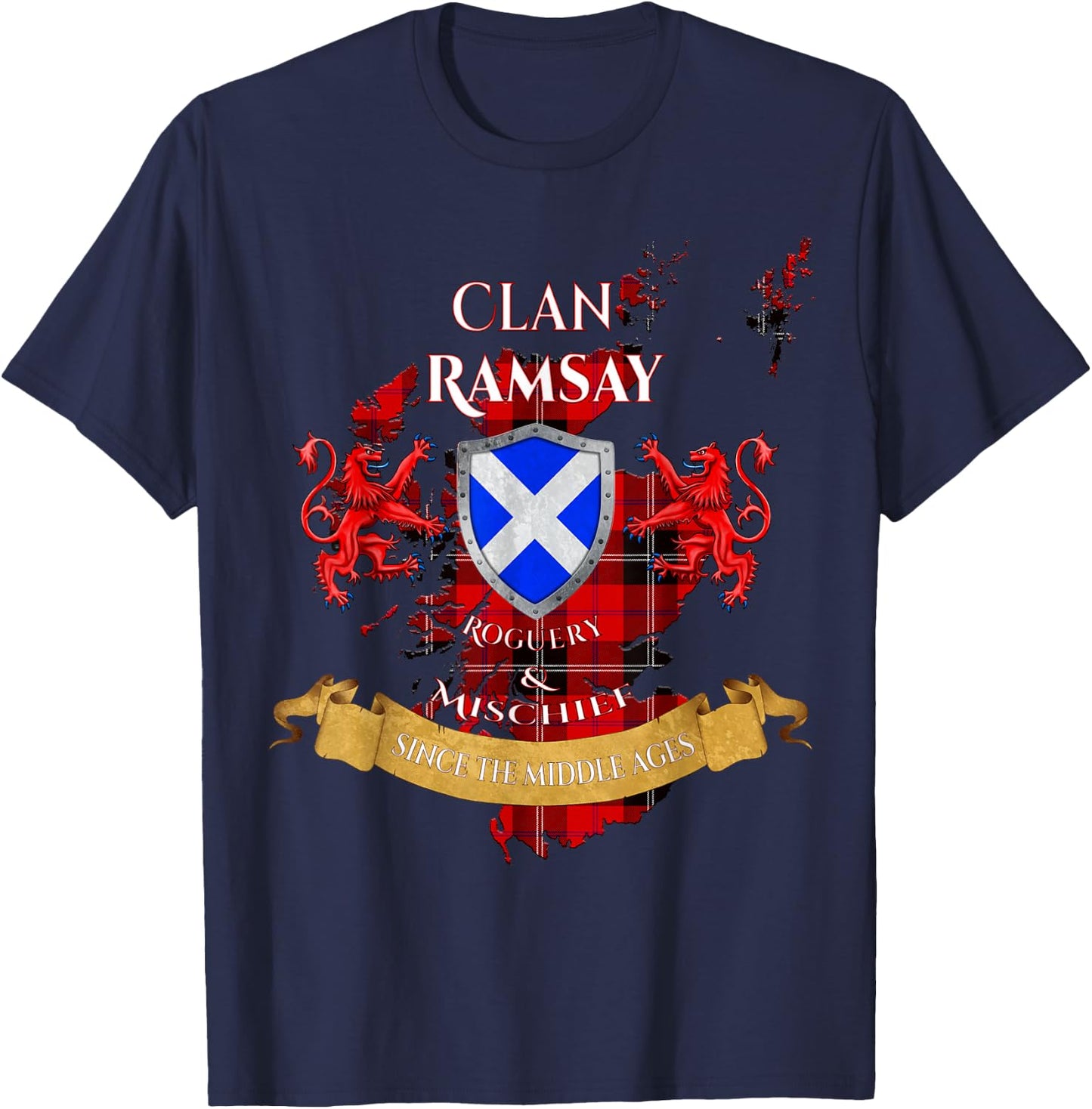 Ramsay Scottish Family Clan Middle Ages Mischief T-Shirt - T-Shirt | Navy