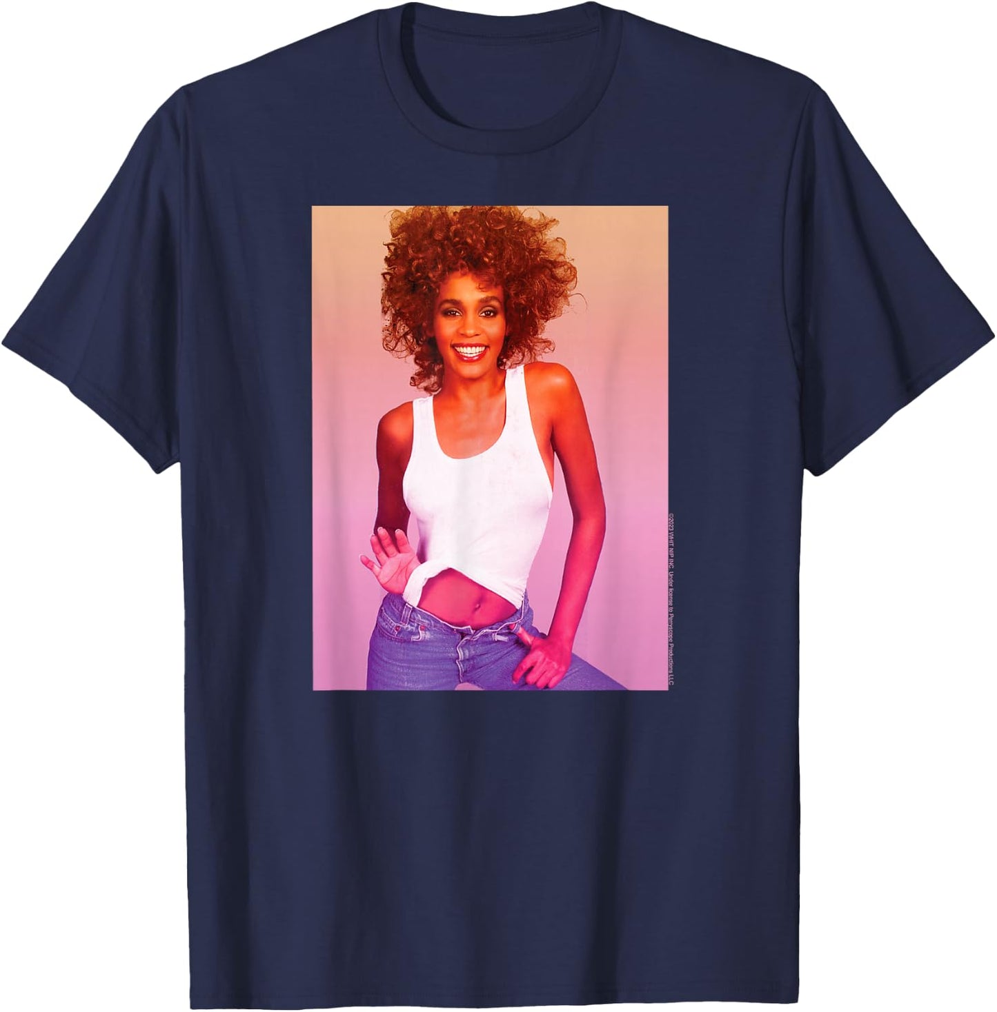 Whitney Houston - Gradient Photo T-Shirt - T-Shirt | Navy