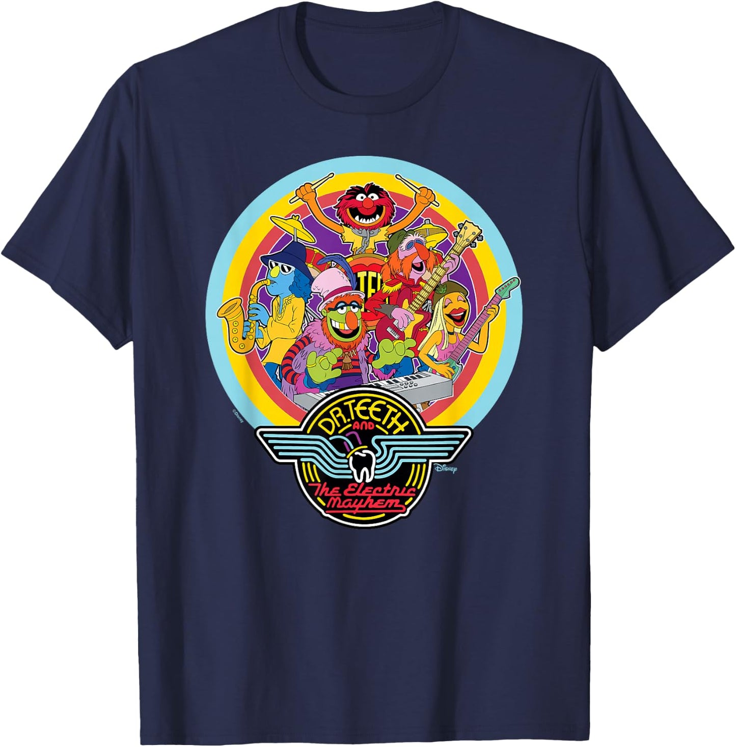 The Muppets - Dr. Teeth Badge T-Shirt - T-Shirt | Navy