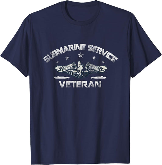 U.S Submarines Silent Service Veteran Vintage Flag Patriotic Men T-Shirt - T-Shirt | Navy