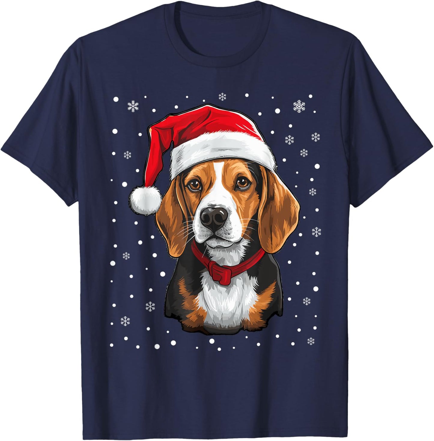 Beagle Dog Christmas Santa Hat Xmas Pajama for Adults kids T-Shirt - T-Shirt | Navy