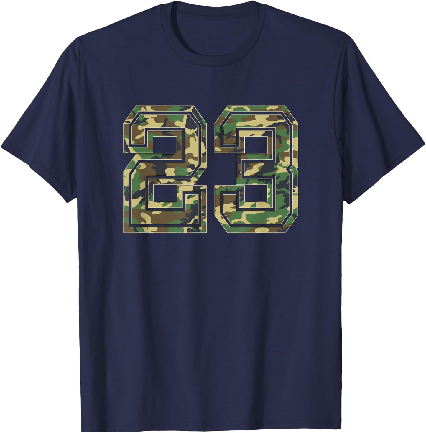 Team Jersey Number 23 Camo Camouflage T-Shirt - T-Shirt | Navy