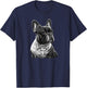 Funny French Bulldog Frenchie Black and White Women Girls Kids T-Shirt - T-Shirt | Navy