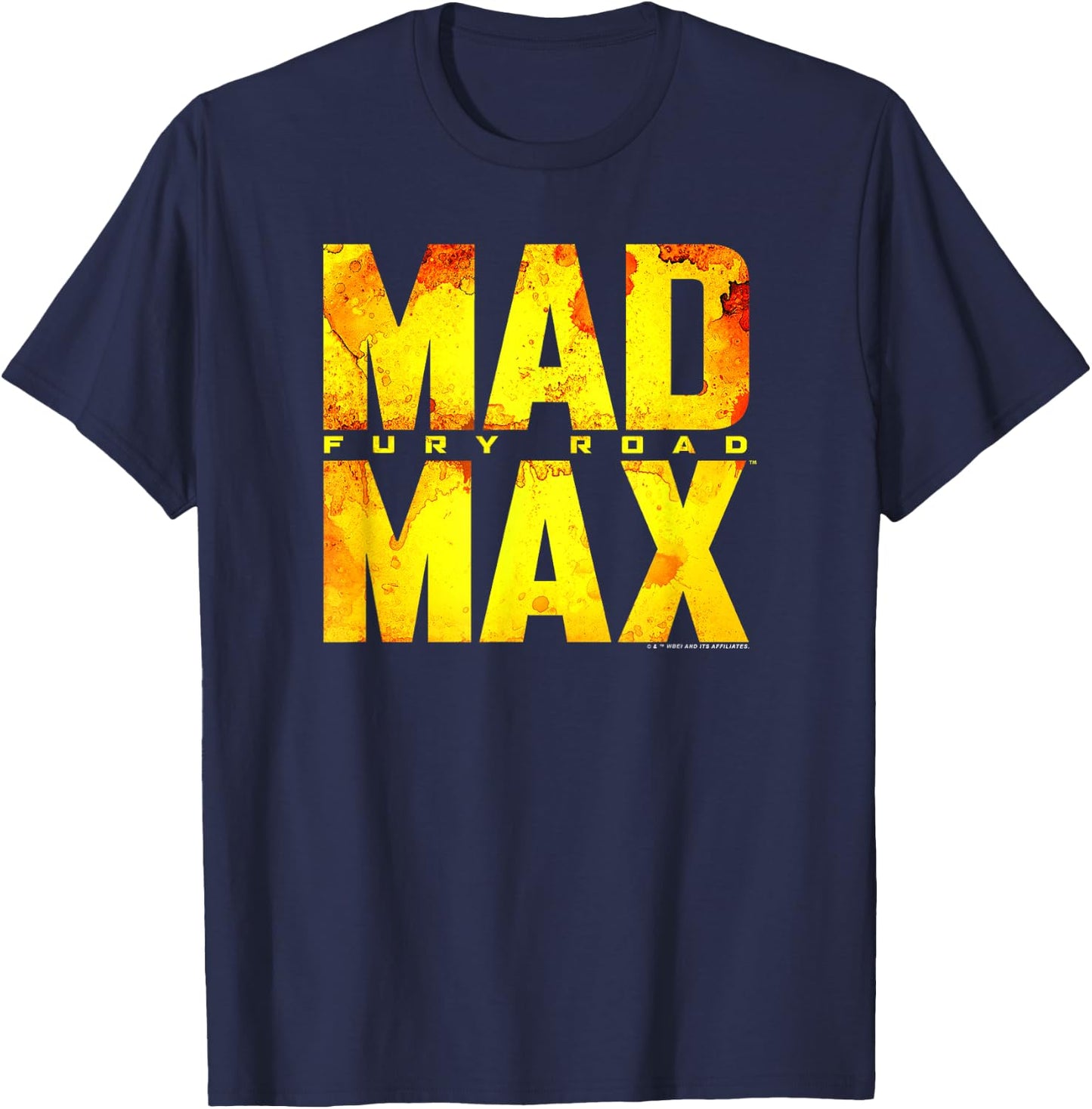 WB100 Mad Max Fury Road Bold Gold Stack Movie Logo T-Shirt - T-Shirt | Navy