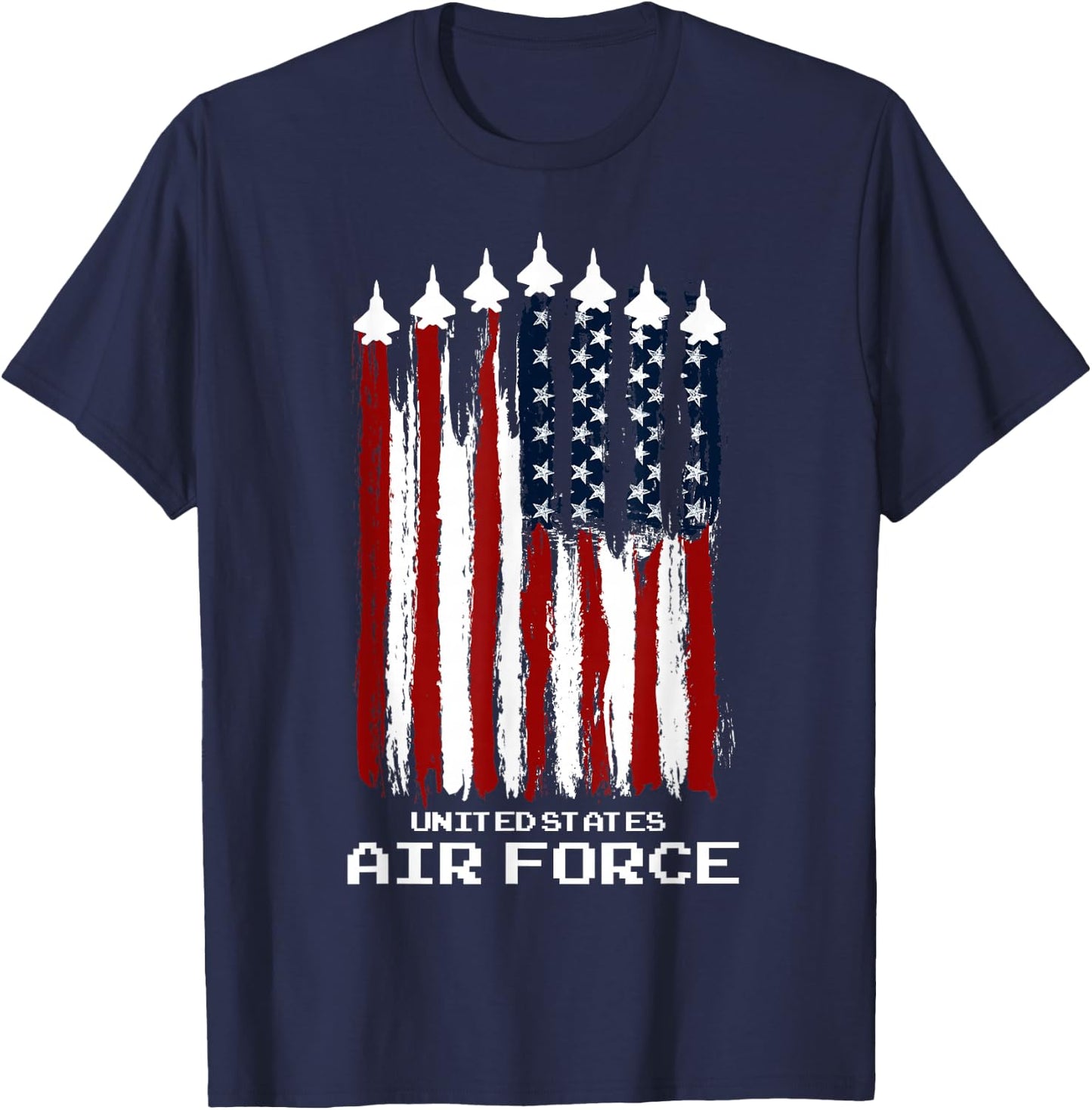 Vintage US Air Force Veterans USA American Flag 4th of July T-Shirt - T-Shirt | Navy