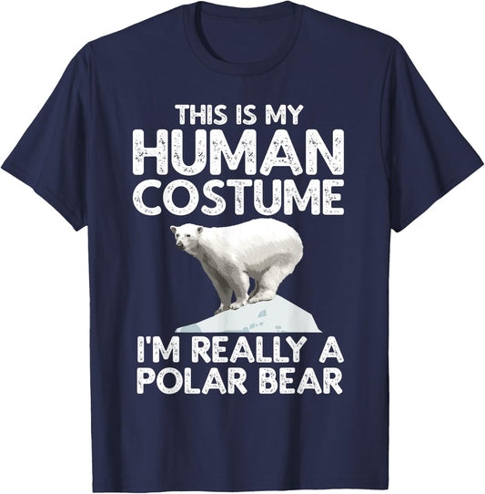Cool Polar Bear Women Human Costume Animal Halloween T-Shirt - T-Shirt | Navy