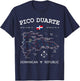 PICO DUARTE Dominican Republic Flag Map GPS Coordinates T-Shirt - T-Shirt | Navy