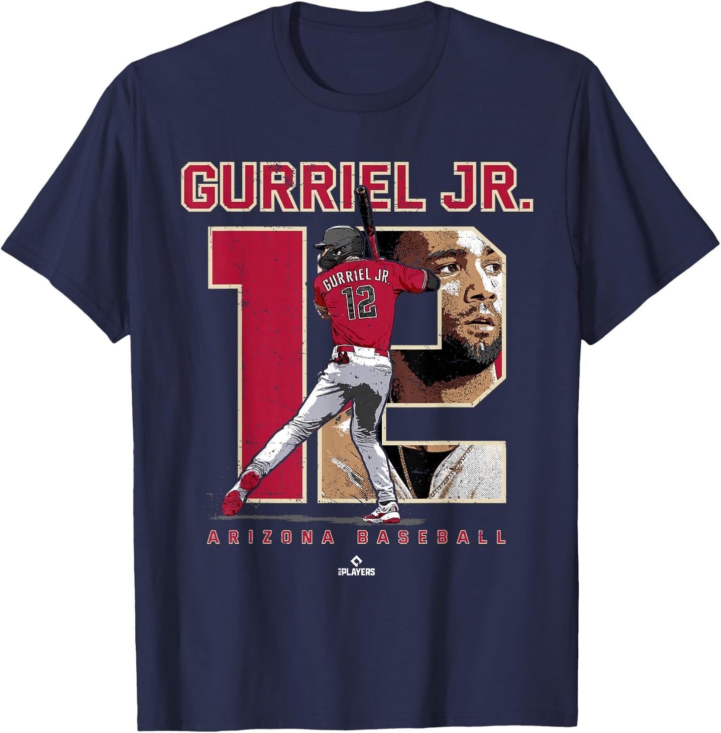 Number and Portrait Lourdes Gurriel Jr Arizona MLBPA T-Shirt - T-Shirt | Navy