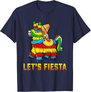 Let's Fiesta Pinata Cinco De Mayo Party Mexican T-Shirt - T-Shirt | Navy