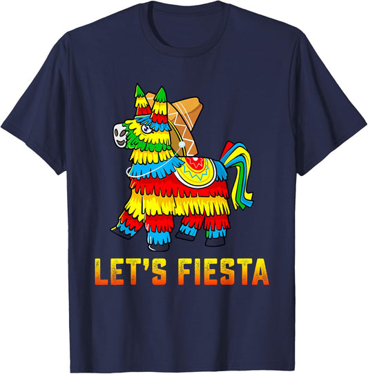 Let's Fiesta Pinata Cinco De Mayo Party Mexican T-Shirt - T-Shirt | Navy