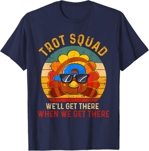 Turkey Trot Squad Funny Thanksgiving Running Costume Boy Men T-Shirt - T-Shirt | Navy