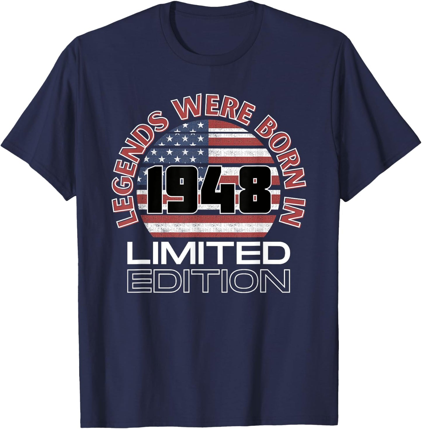 Legends were born in 1948 American Vintage Sunset Design T-Shirt - T-Shirt | Navy