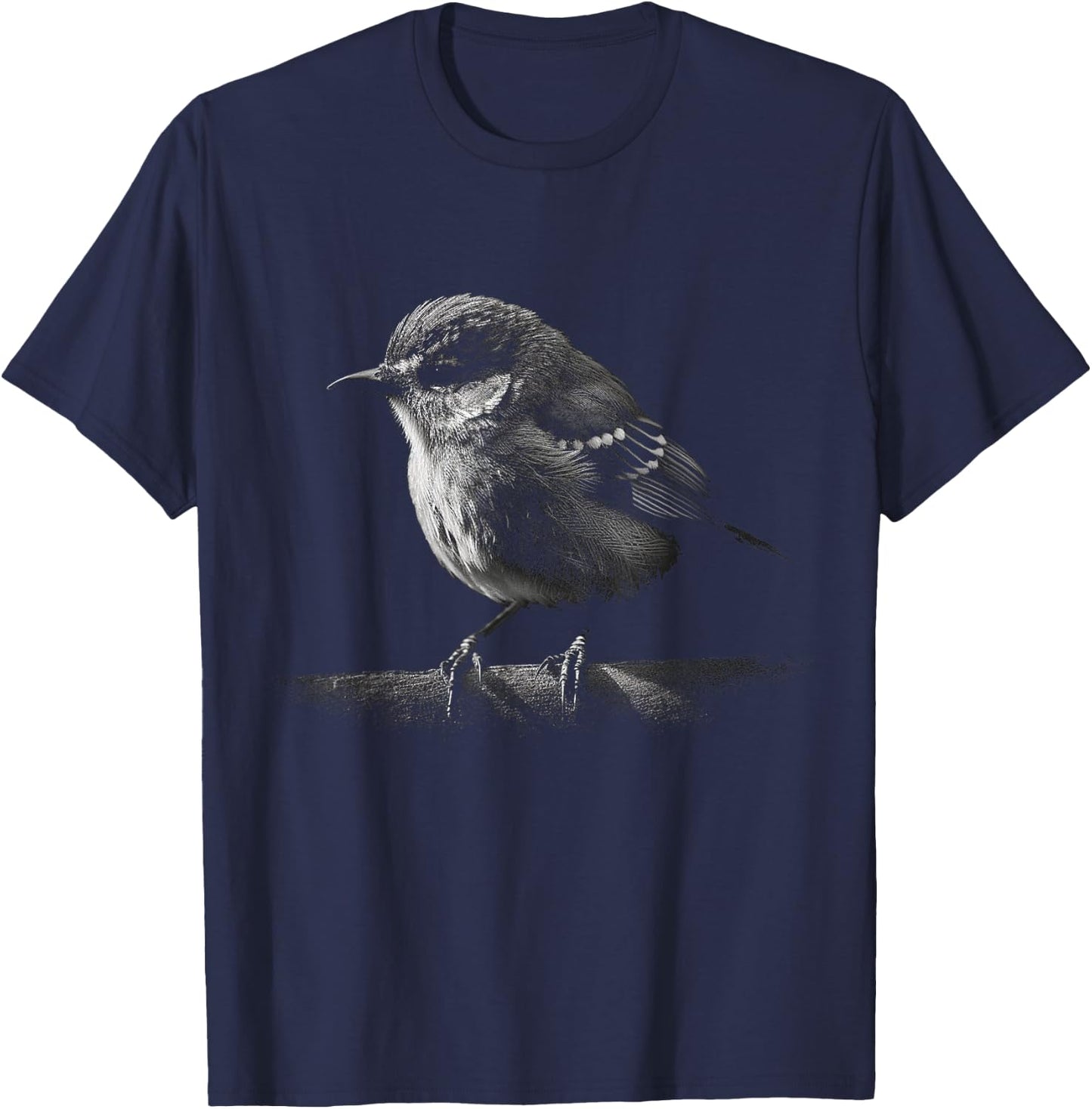 Bird Lover Artwork | Animal Motif Bird T-Shirt - T-Shirt | Navy