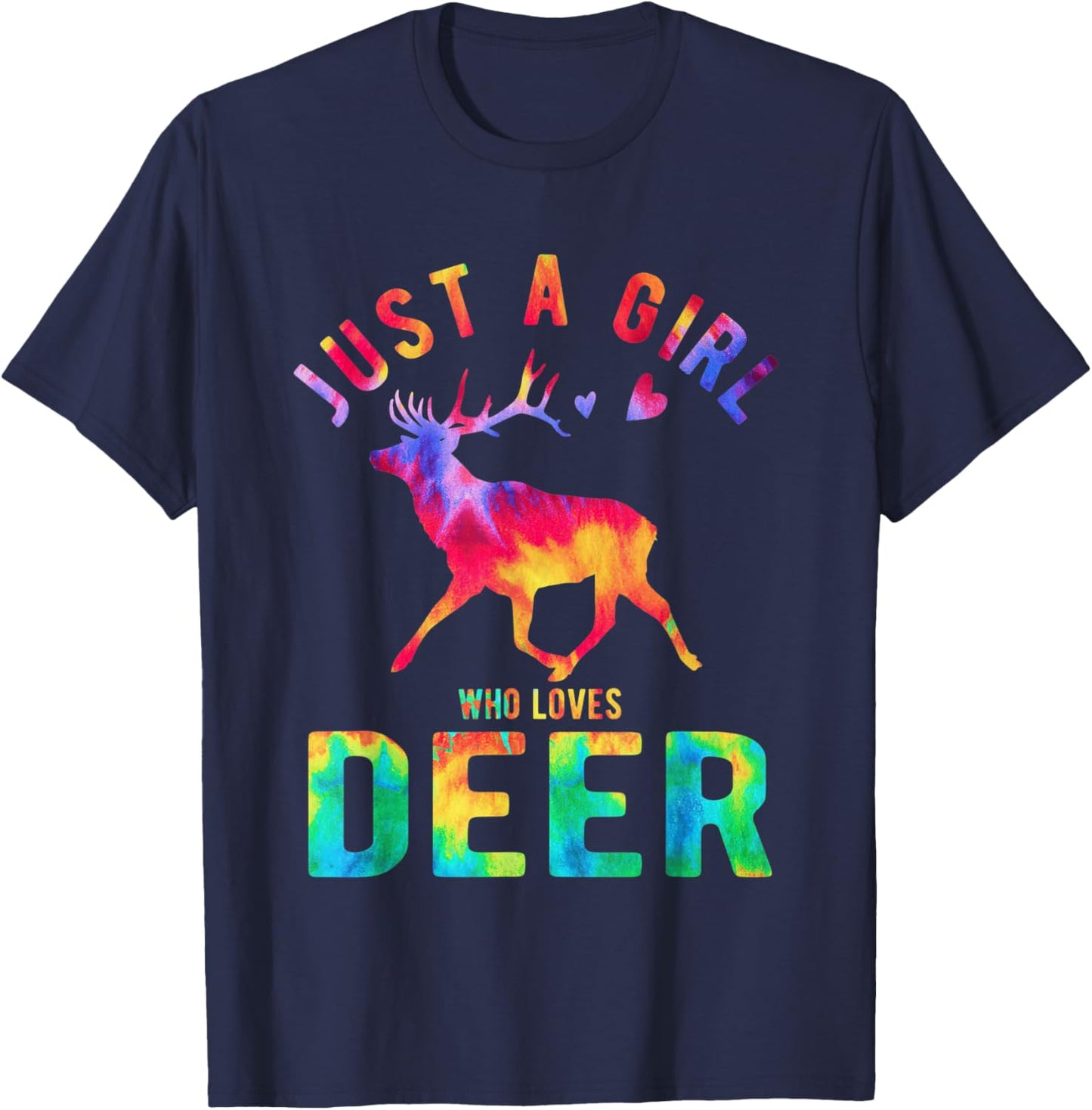 Just A Girl Who Loves Deer Deer Lover Funny Deer T-Shirt - T-Shirt | Navy