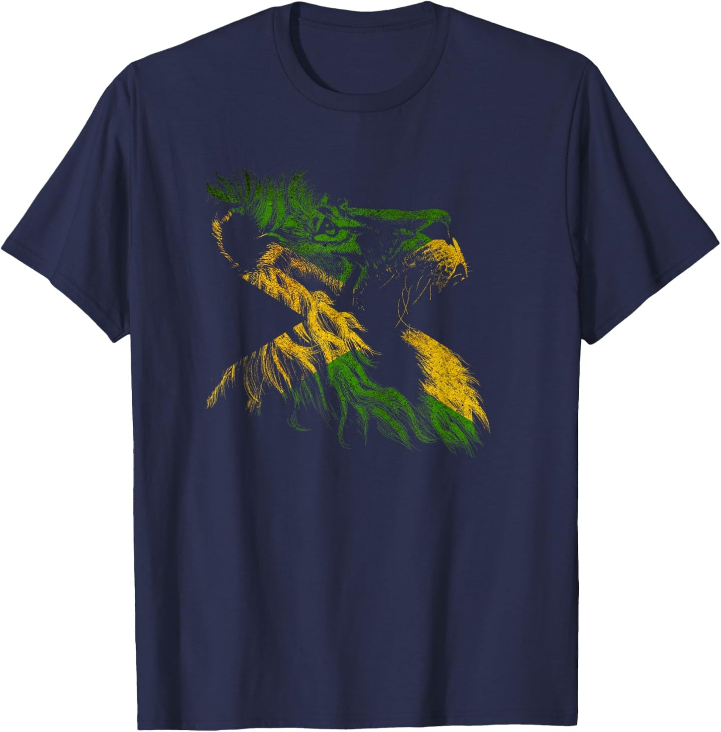 Reggae Lion Rastafarian Music Freedom Zion Jamaica T-Shirt - T-Shirt | Navy