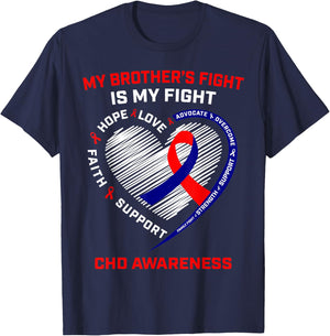 Brother CHD Awareness Congenital Heart Disease Defect Gifts T-Shirt - T-Shirt | Navy