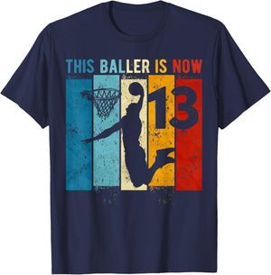 13 Year Old Basketball 13th Birthday Boy T-Shirt - T-Shirt | Navy