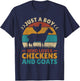 Just A Boy Who Loves Chickens Goats Farm Animal Lover Farmer T-Shirt - T-Shirt | Navy