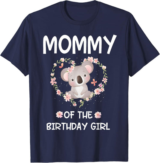 1st First Birthday Koala Bear Mommy Of The Birthday Girl T-Shirt - T-Shirt | Navy