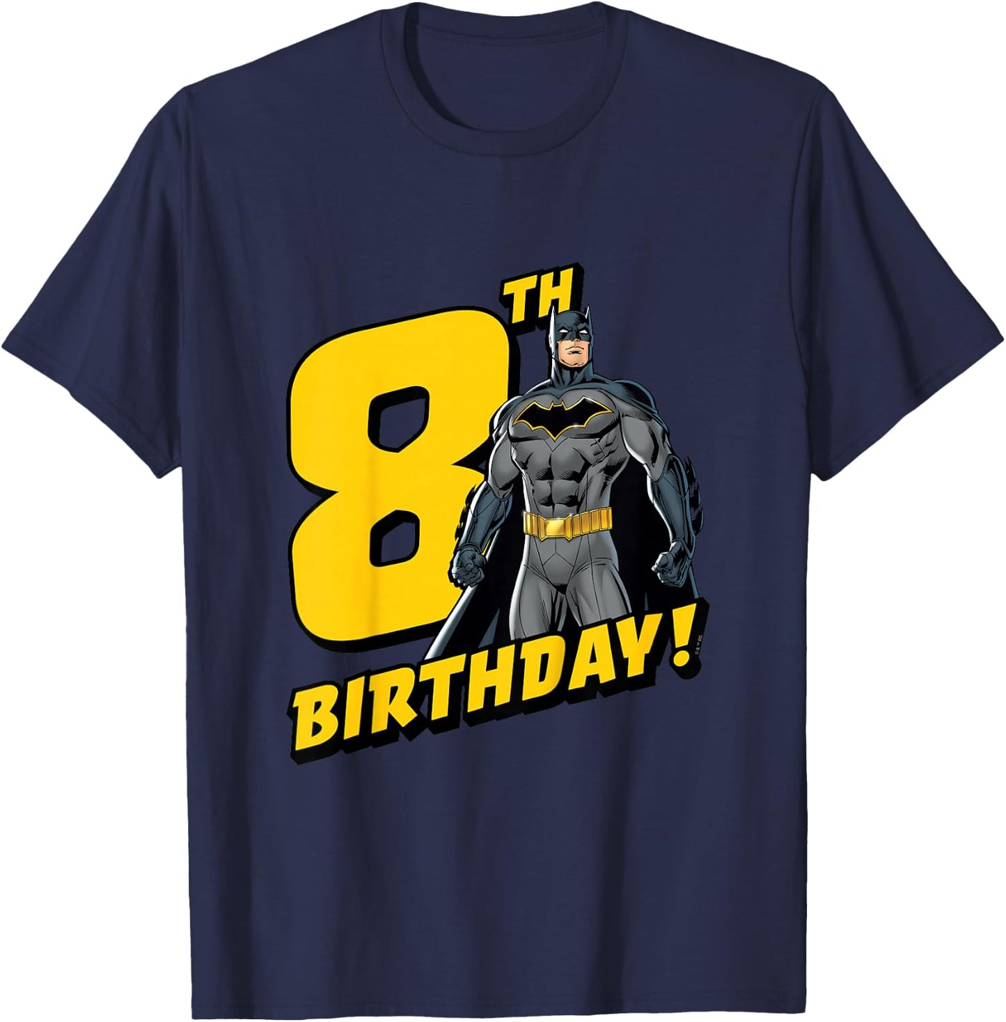 Kids Batman 8th Birthday T-Shirt - T-Shirt | Navy