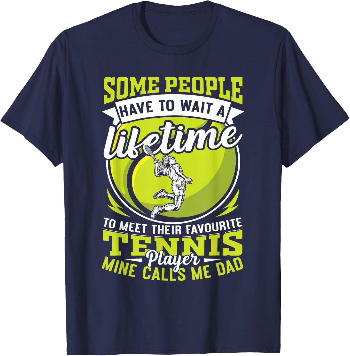 Tennis dad my favorite player calls me dad daughter girls T-Shirt - T-Shirt | Navy